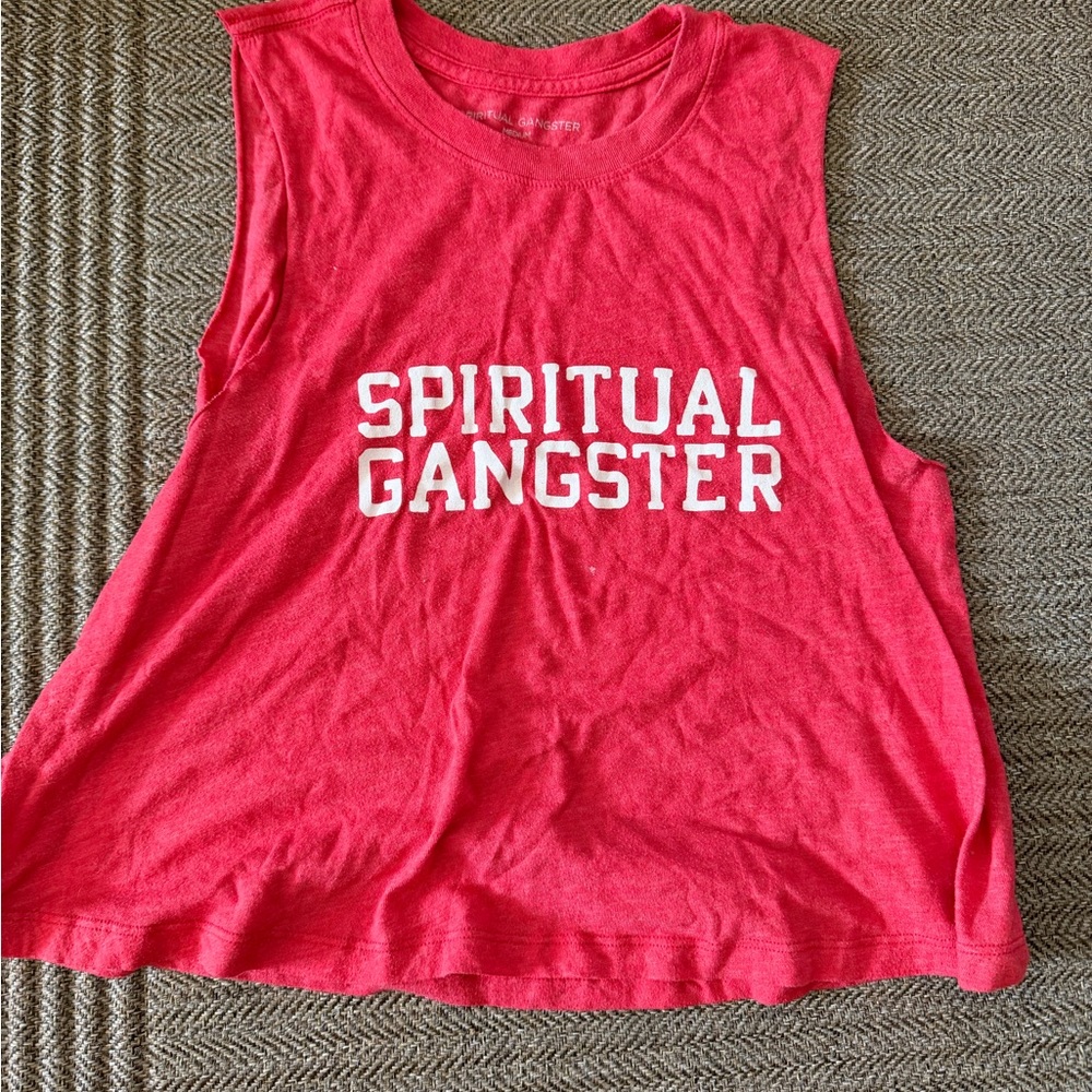 Spiritual Gangster Red Graphic Muscle Tank - Women size medium